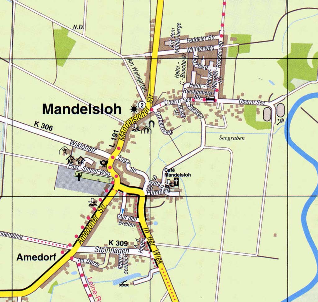 Straßenkarte von Mandelsloh und Amedorf