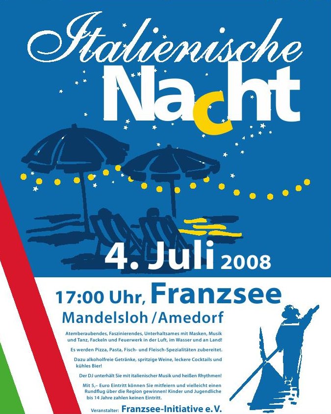 Italienische Nacht am 4. Juli 2008 / Franzsee Amedorf